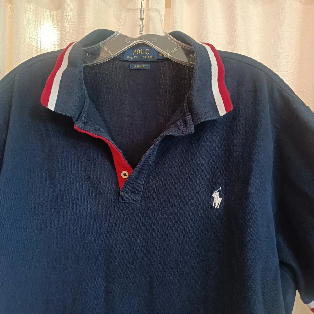 Polo Ralph Lauren Men's XL Navy Classic Fit Polo‎ Embroidered Shirt